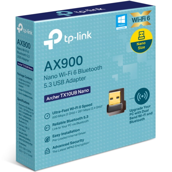 TP-Link Archer TX10UB Nano Adaptador Wi-Fi 6 AX900 y Bluetooth 5.3 TP-Link Archer TX10UB Nano Adaptador Wi-Fi 6 AX900 y Bluetooth 5.3